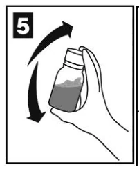 A hand holding a bottle of liquid
Description automatically generated