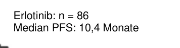 Erlotinib: n = 86 Median PFS: 10,4 Monate
