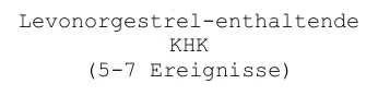 Levonorgestrel-enthaltende KHK (5-7 Ereignisse)