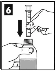 A black and white illustration of a hand holding a syringe
Description automatically generated