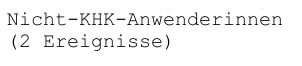 Nicht-KHK-Anwenderinnen (2 Ereignisse)