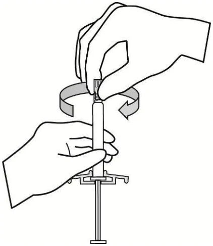 A black and white illustration of hands holding a syringe
Description automatically generated
