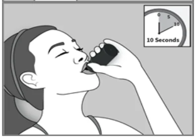 Graphische Darstellung eines Menschen der das Arzneimittel aus der Flasche trinkt