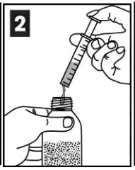 A black and white illustration of a syringe being filled with liquid
Description automatically generated